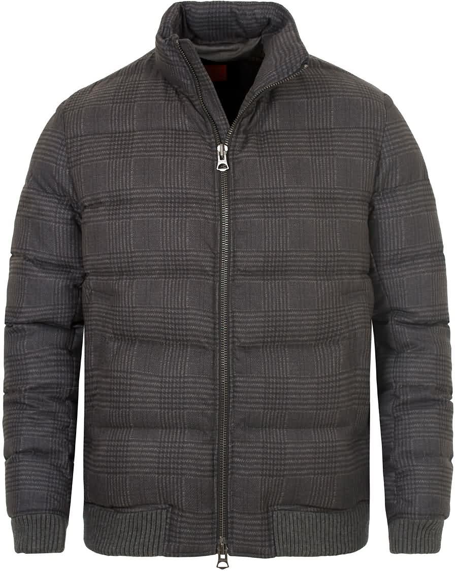 boss orange okayden glencheck print down jacket black Perfekt okwlb